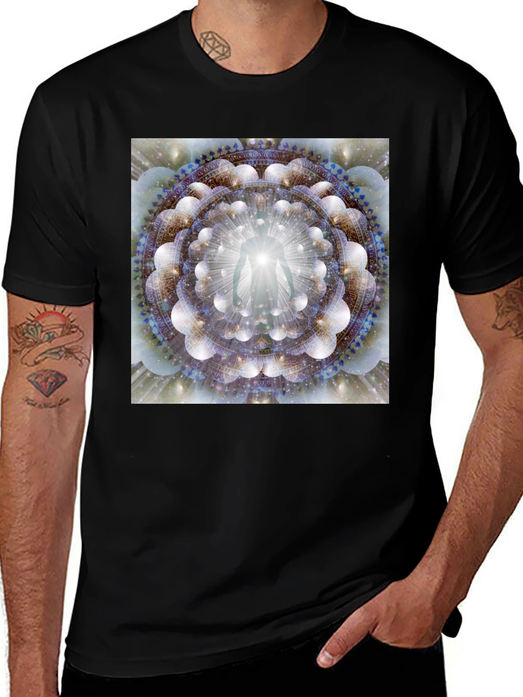 Enlightened Being Mandala Black T-Shirt
