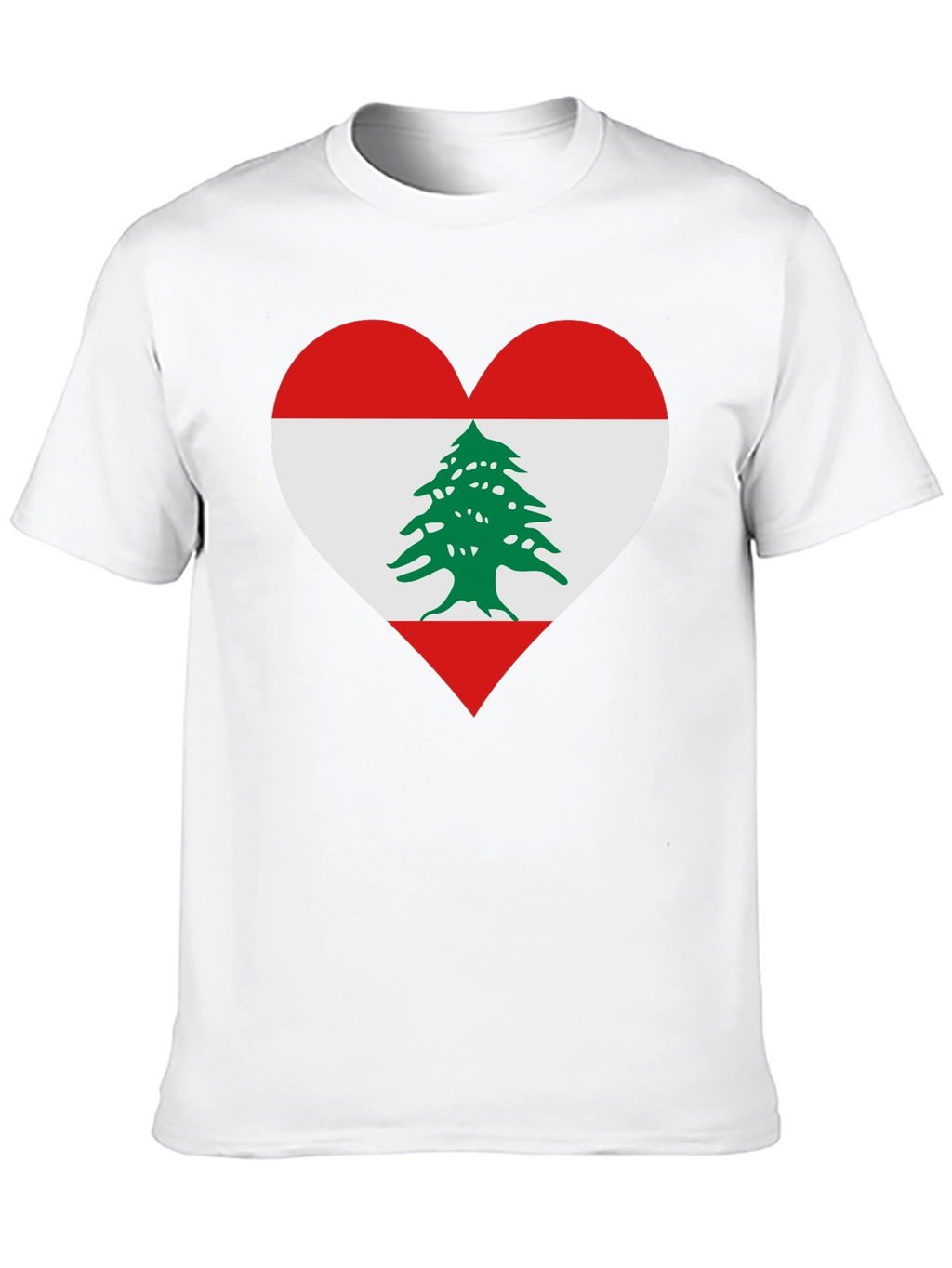 Lebanon Flag Heart T-Shirt - Show Your Pride!
