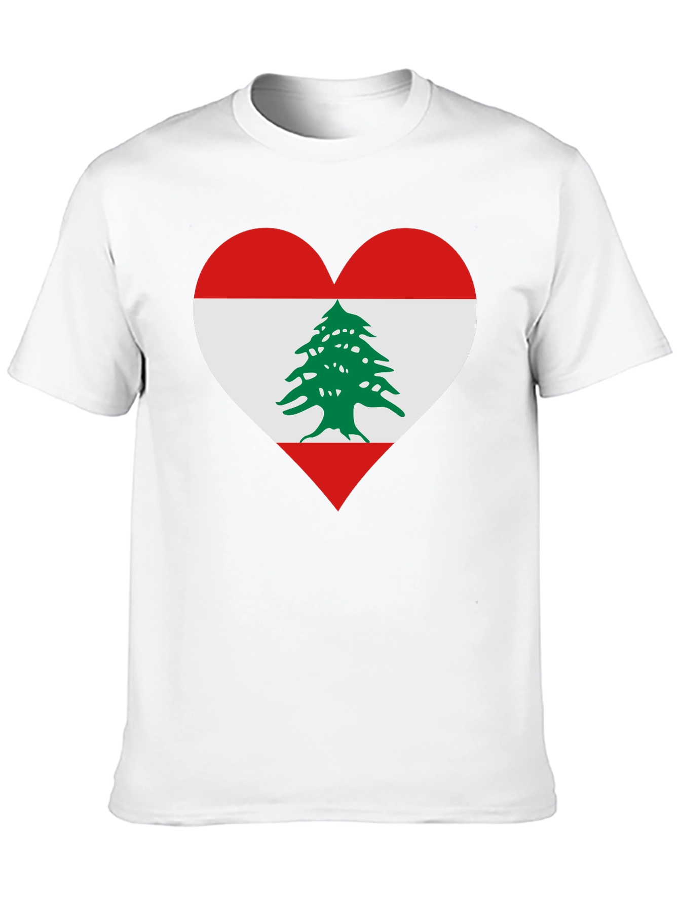 Lebanon Flag Heart T-Shirt - Show Your Pride!