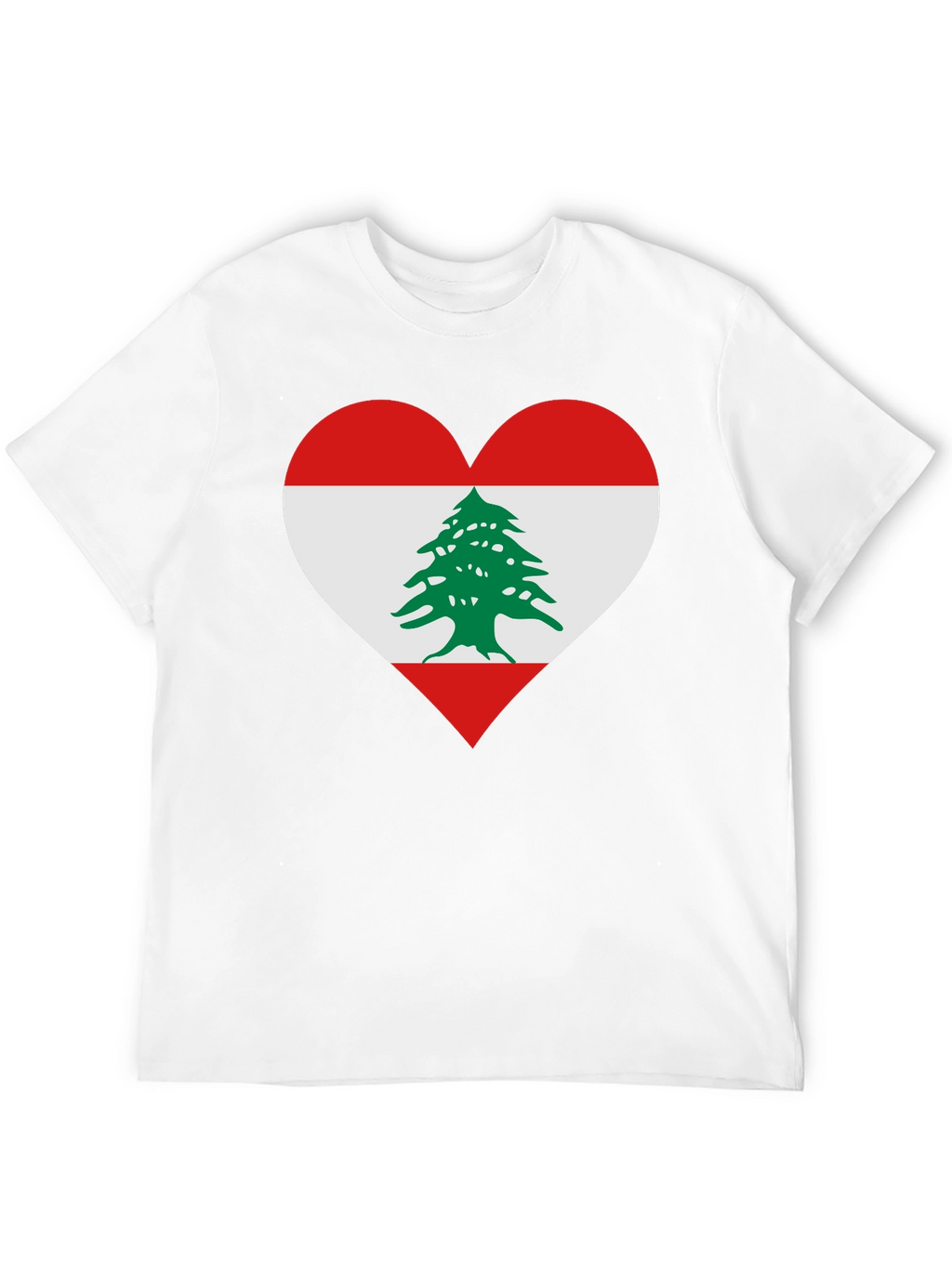 Lebanon Flag Heart T-Shirt - Show Your Pride!