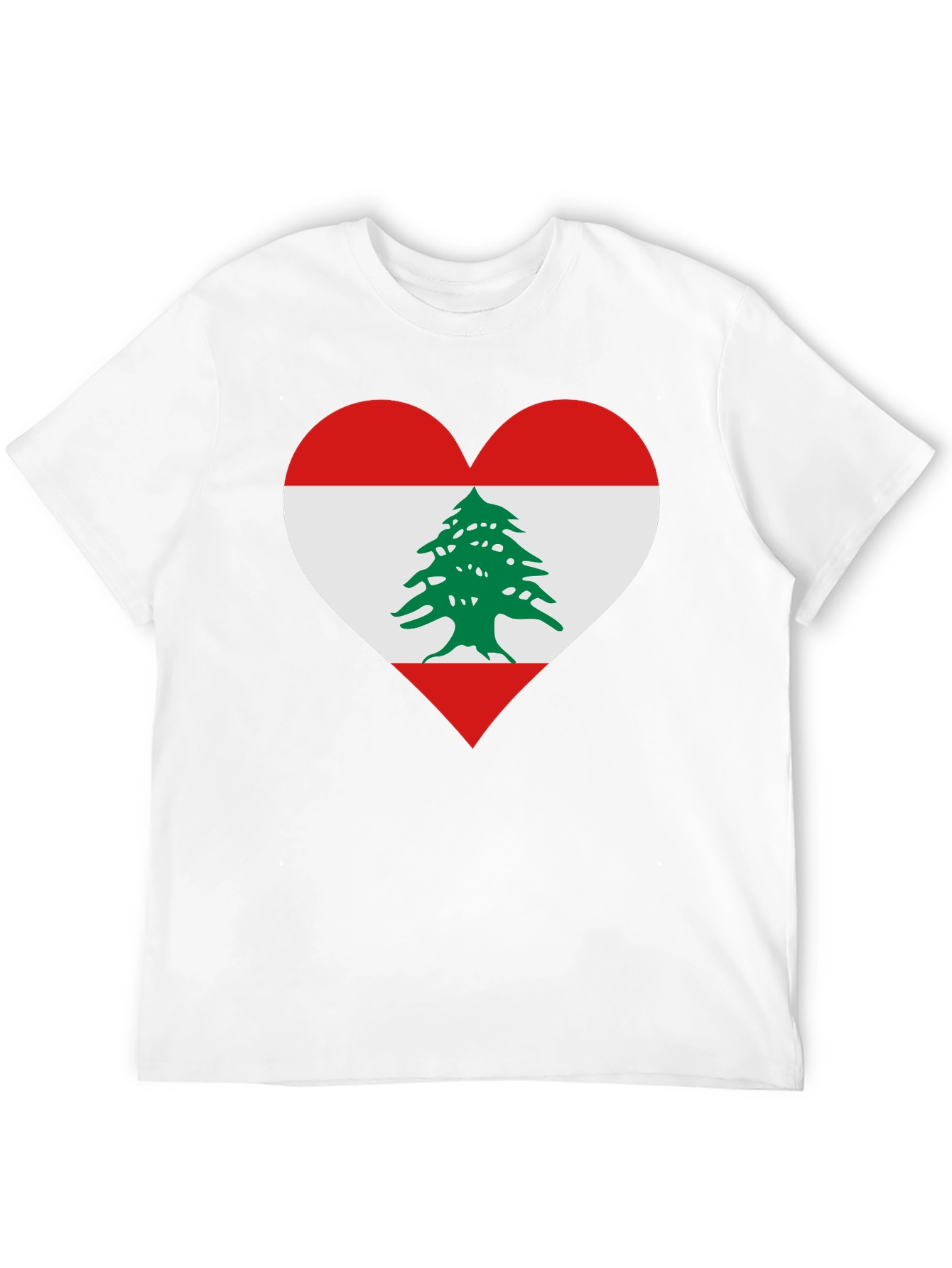 Lebanon Flag Heart T-Shirt - Show Your Pride!