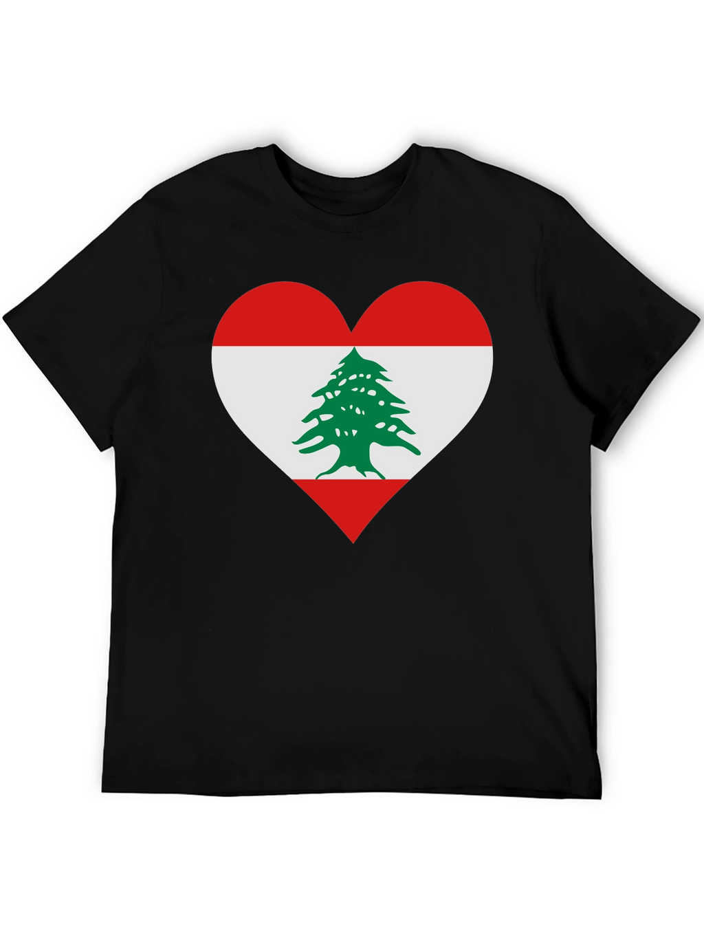 Lebanon Flag Heart T-Shirt - Show Your Pride!