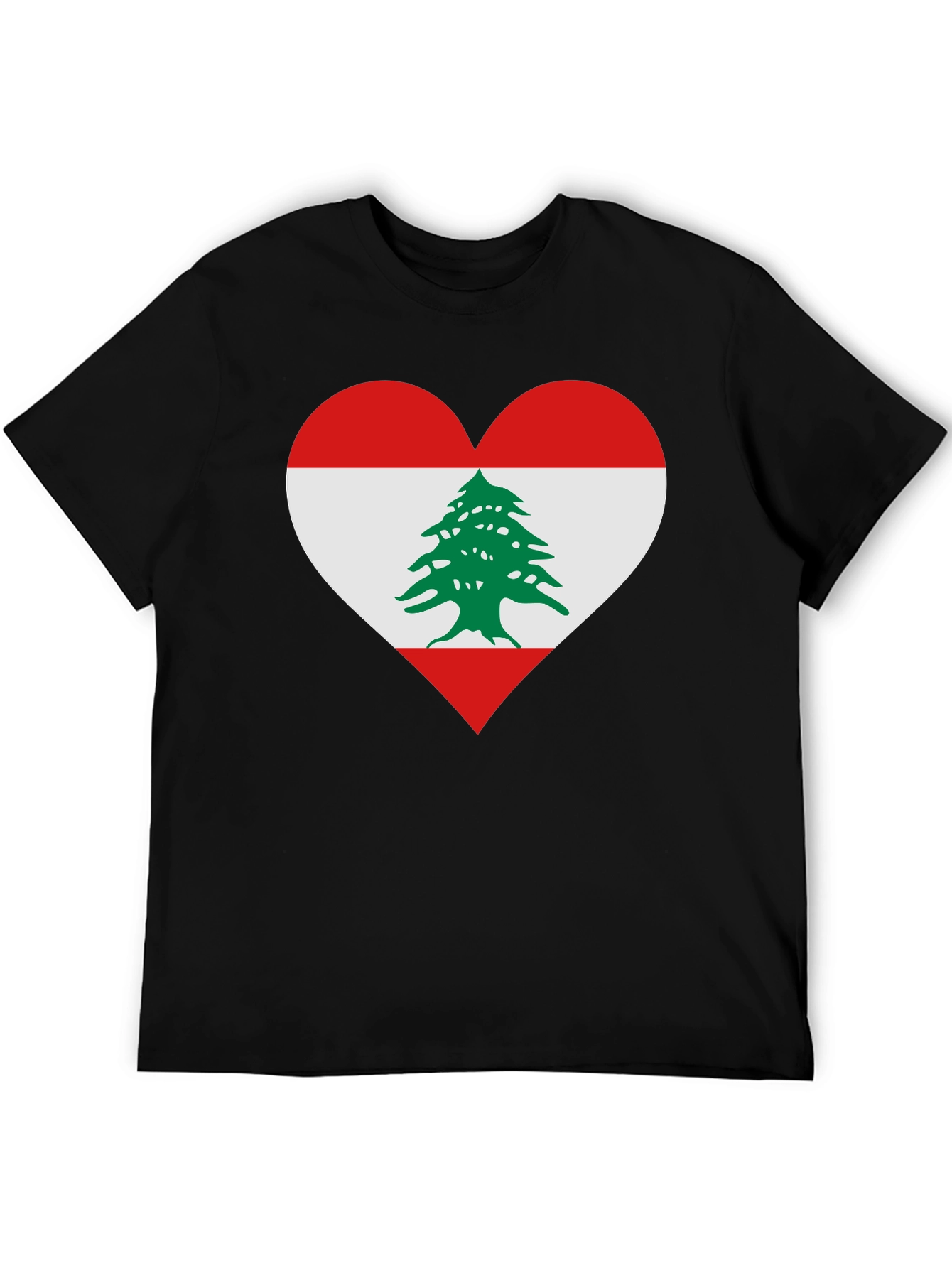 Lebanon Flag Heart T-Shirt - Show Your Pride!