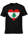 Lebanon Flag Heart T-Shirt - Show Your Pride!