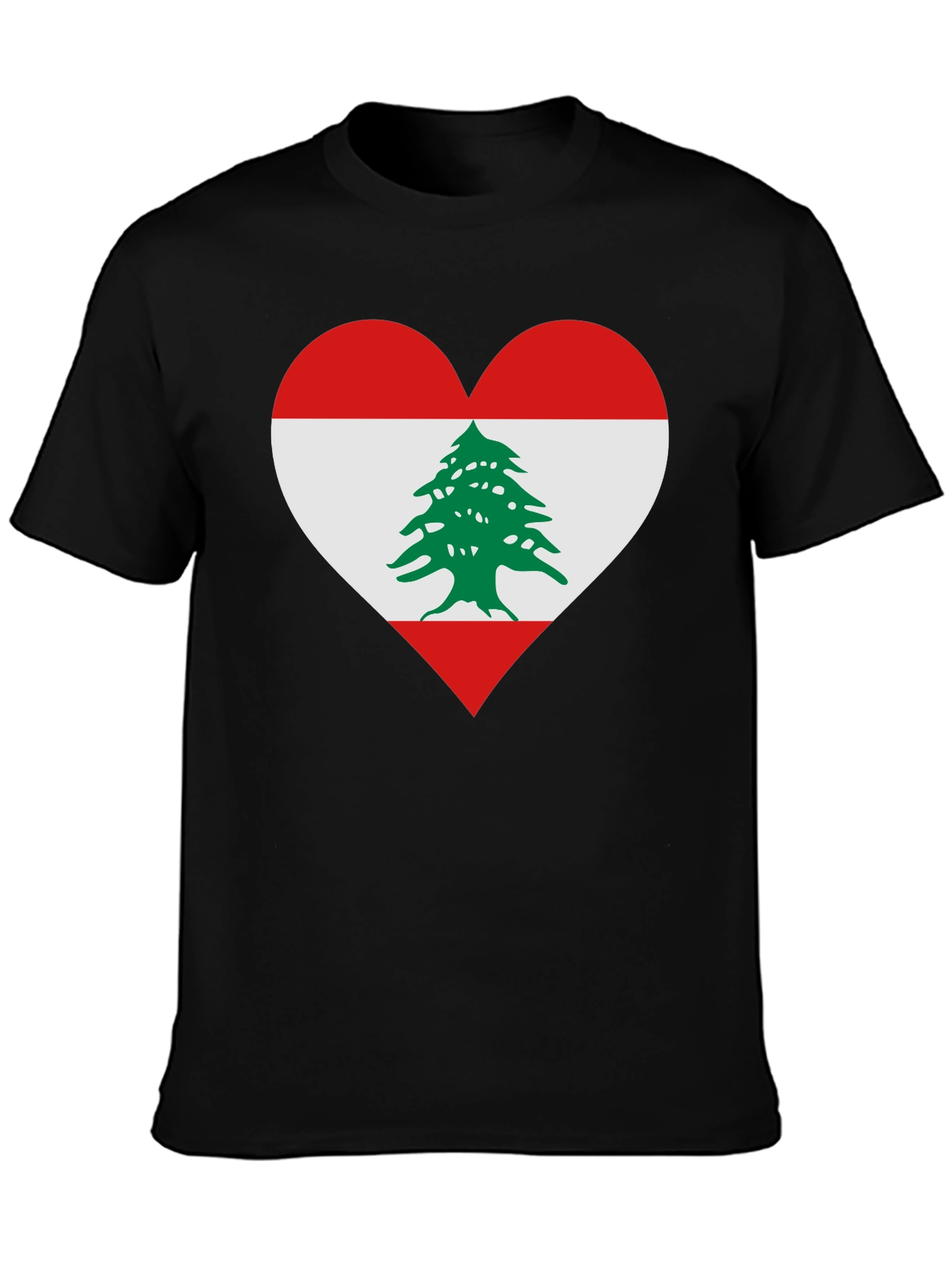 Lebanon Flag Heart T-Shirt - Show Your Pride!