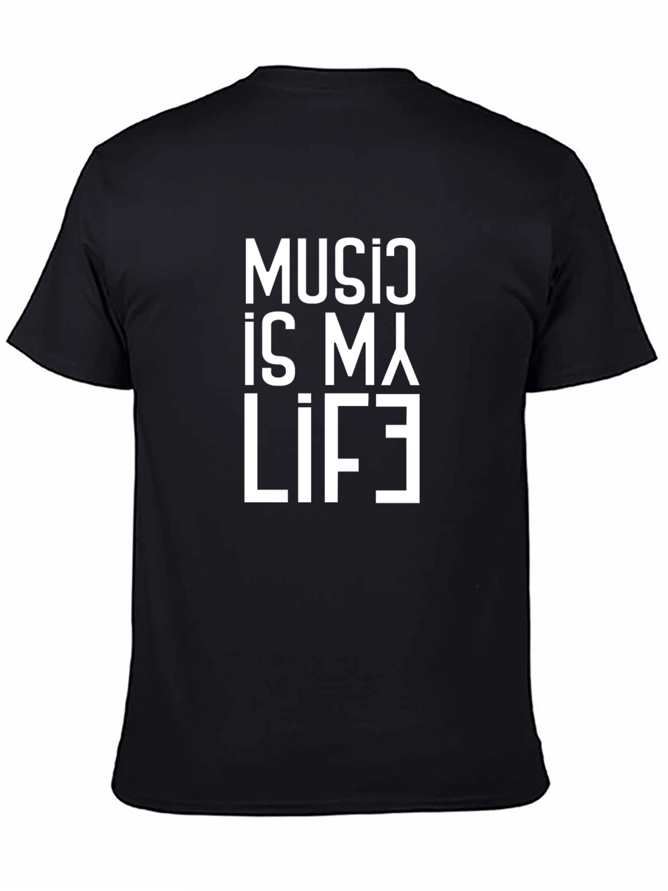 Music Is My Life Graphic T-Shirt - Black