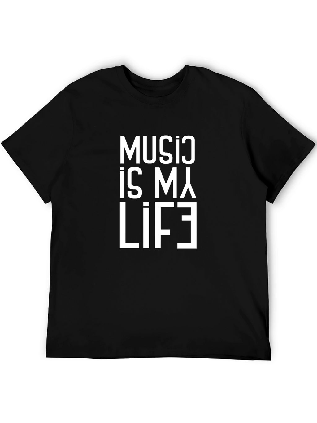 Music Is My Life Graphic T-Shirt - Black