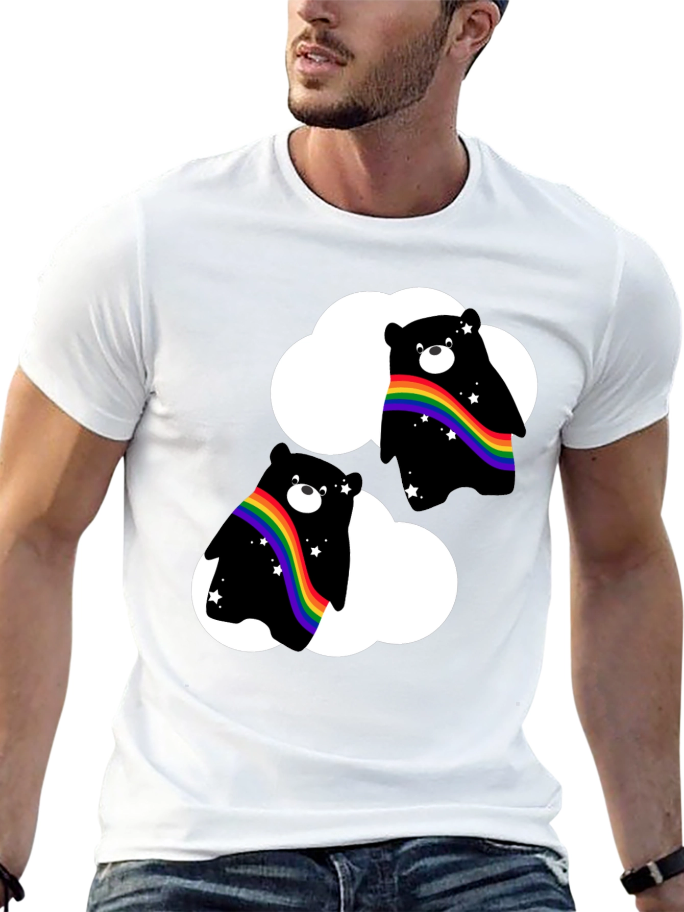 Rainbow Bear Cloud T-Shirt - Pride Style
