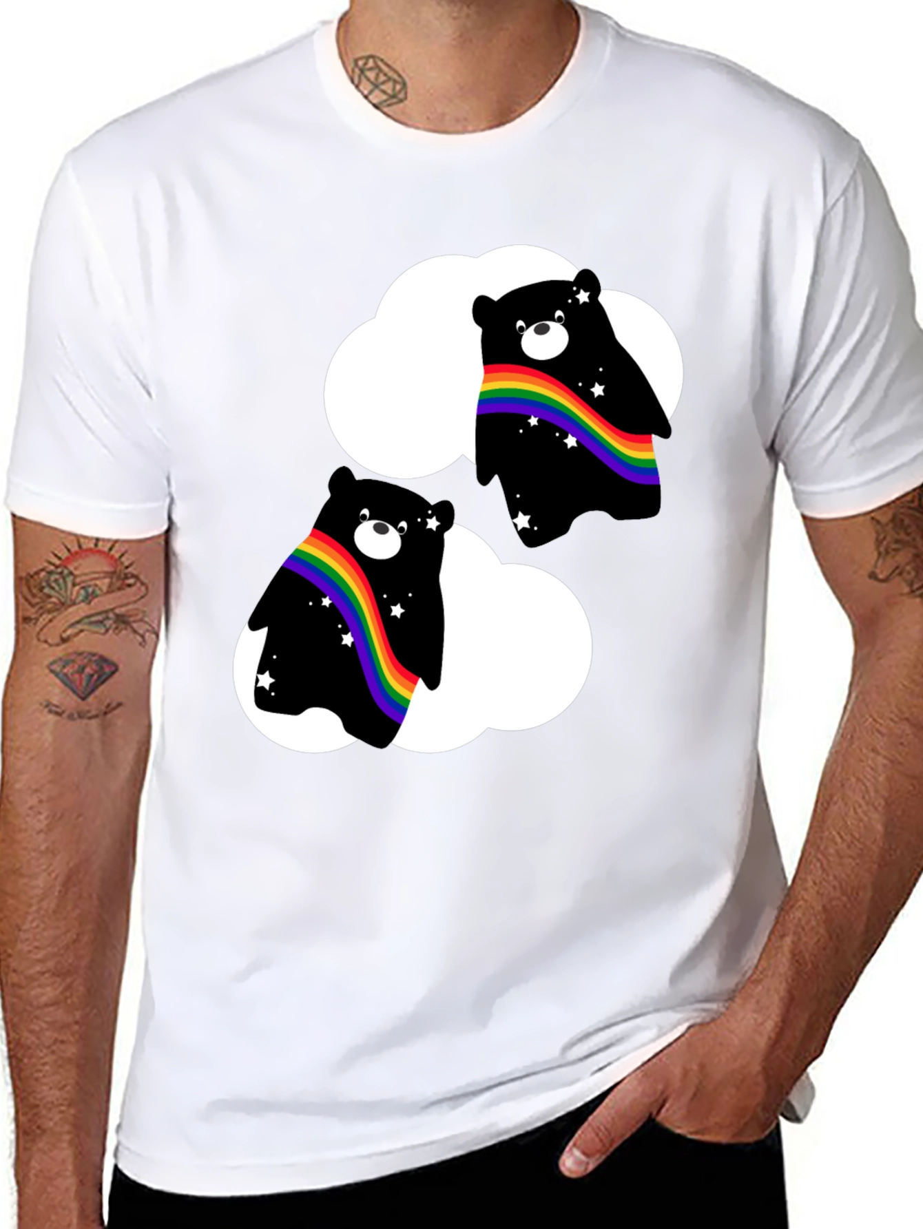 Rainbow Bear Cloud T-Shirt - Pride Style