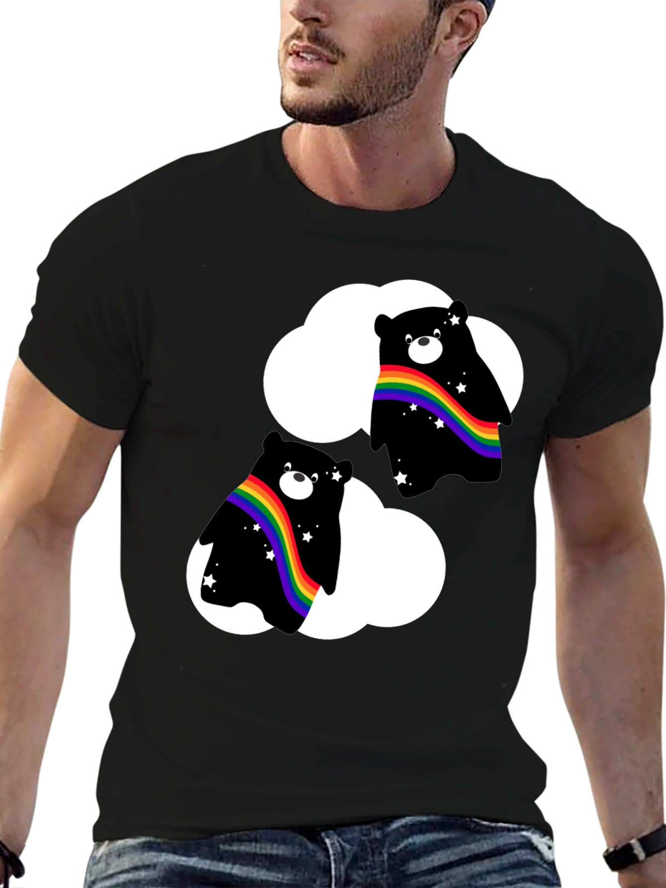 Rainbow Bear Cloud T-Shirt - Pride Style