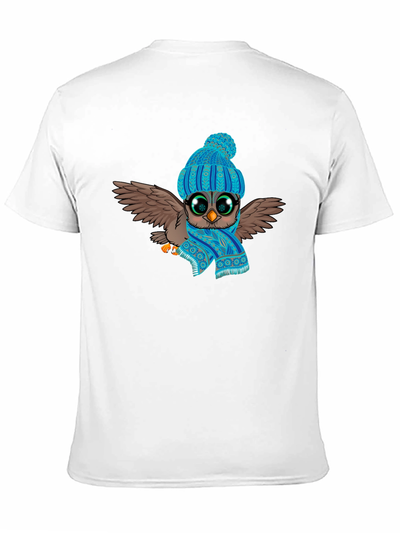 Owl in Hat & Scarf Graphic T-Shirt