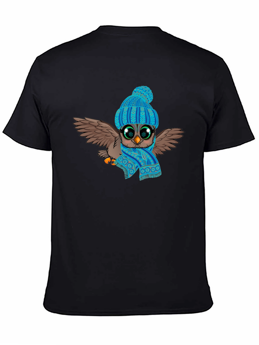 Owl in Hat & Scarf Graphic T-Shirt