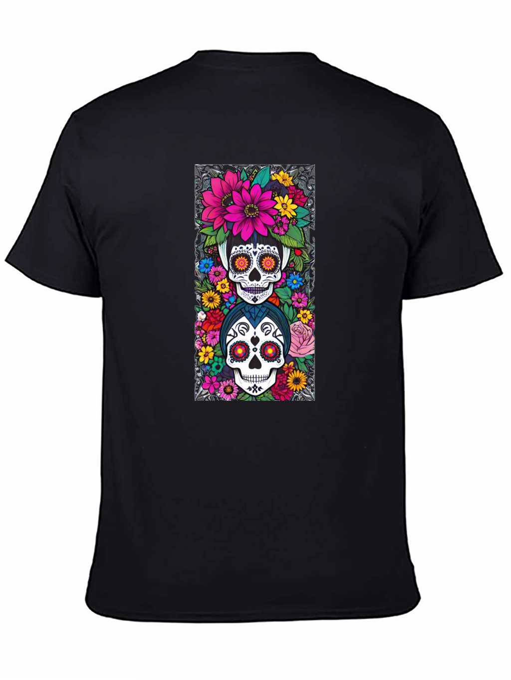 Day of the Dead Sugar Skull Floral T-Shirt
