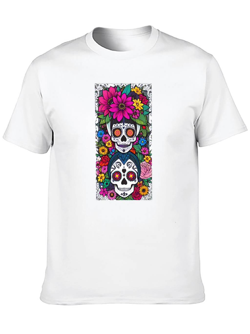 Day of the Dead Sugar Skull Floral T-Shirt
