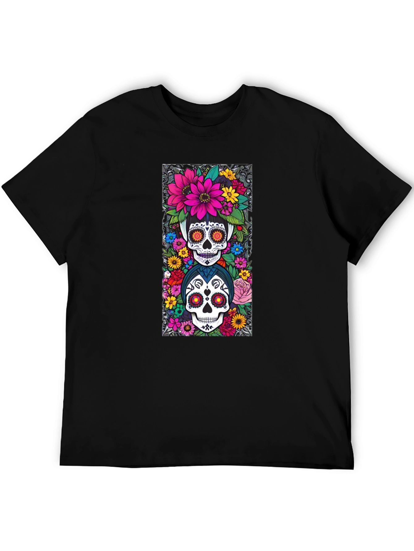 Day of the Dead Sugar Skull Floral T-Shirt