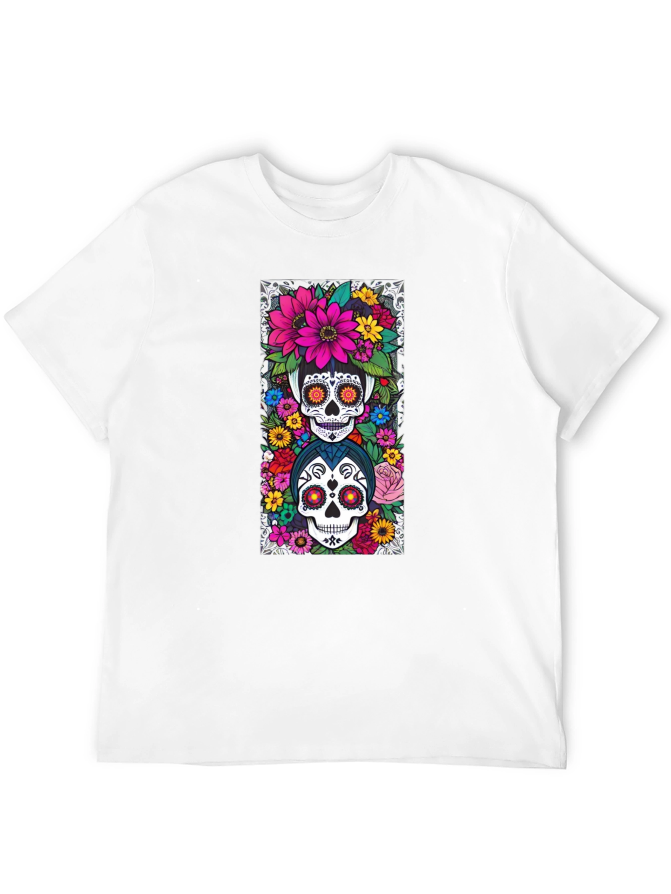 Day of the Dead Sugar Skull Floral T-Shirt