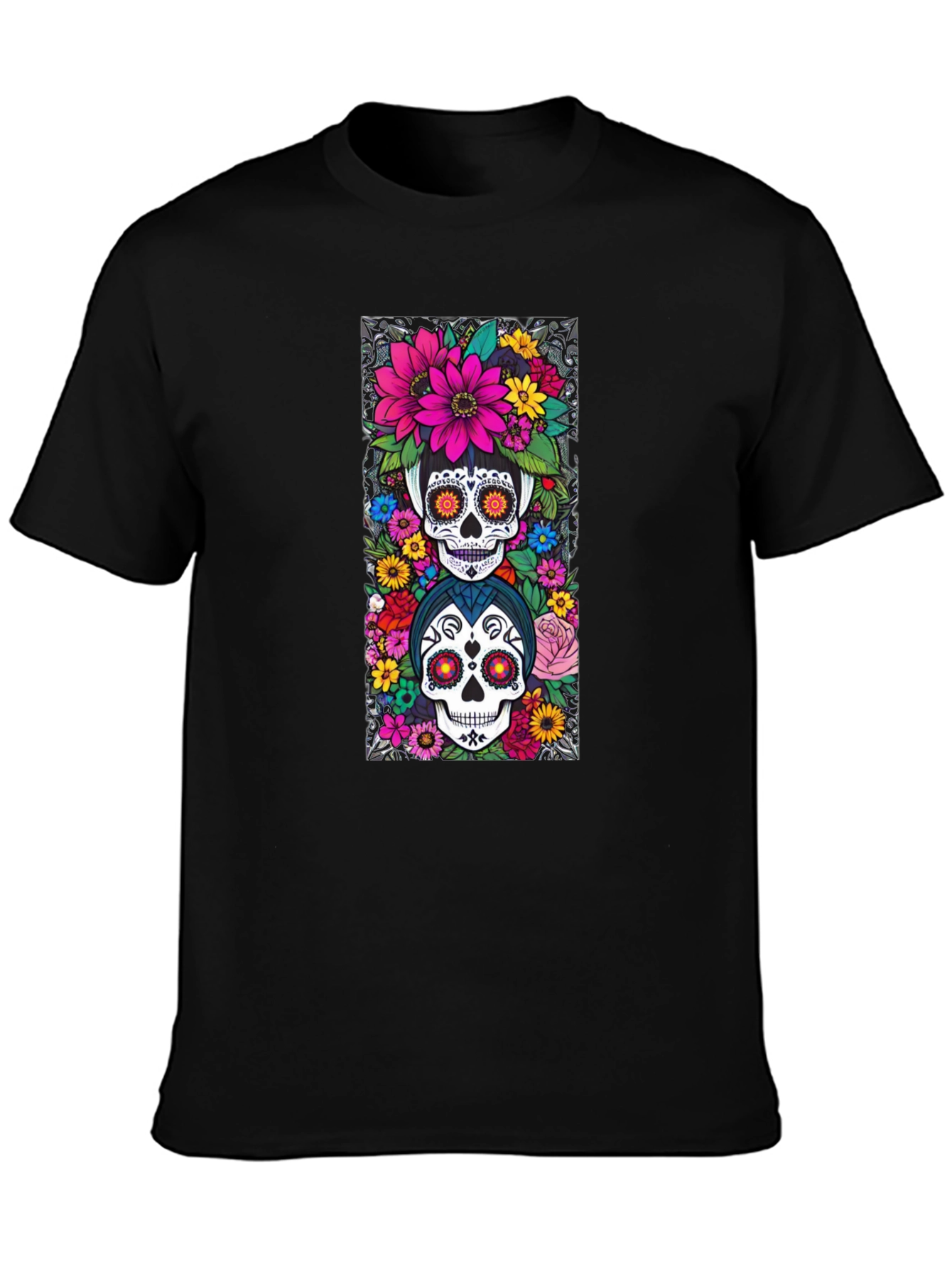 Day of the Dead Sugar Skull Floral T-Shirt