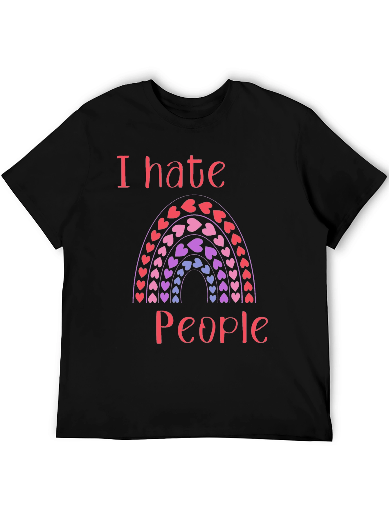 I Hate People Rainbow Heart T-Shirt