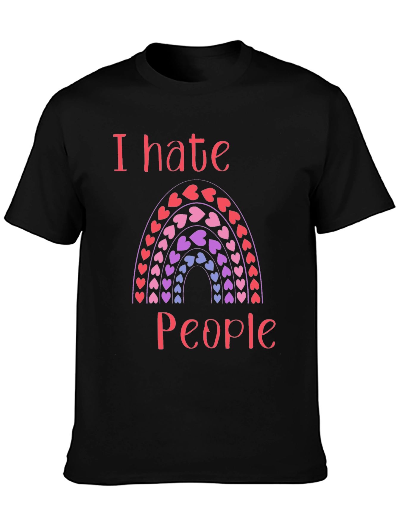 I Hate People Rainbow Heart T-Shirt