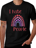 I Hate People Rainbow Heart T-Shirt