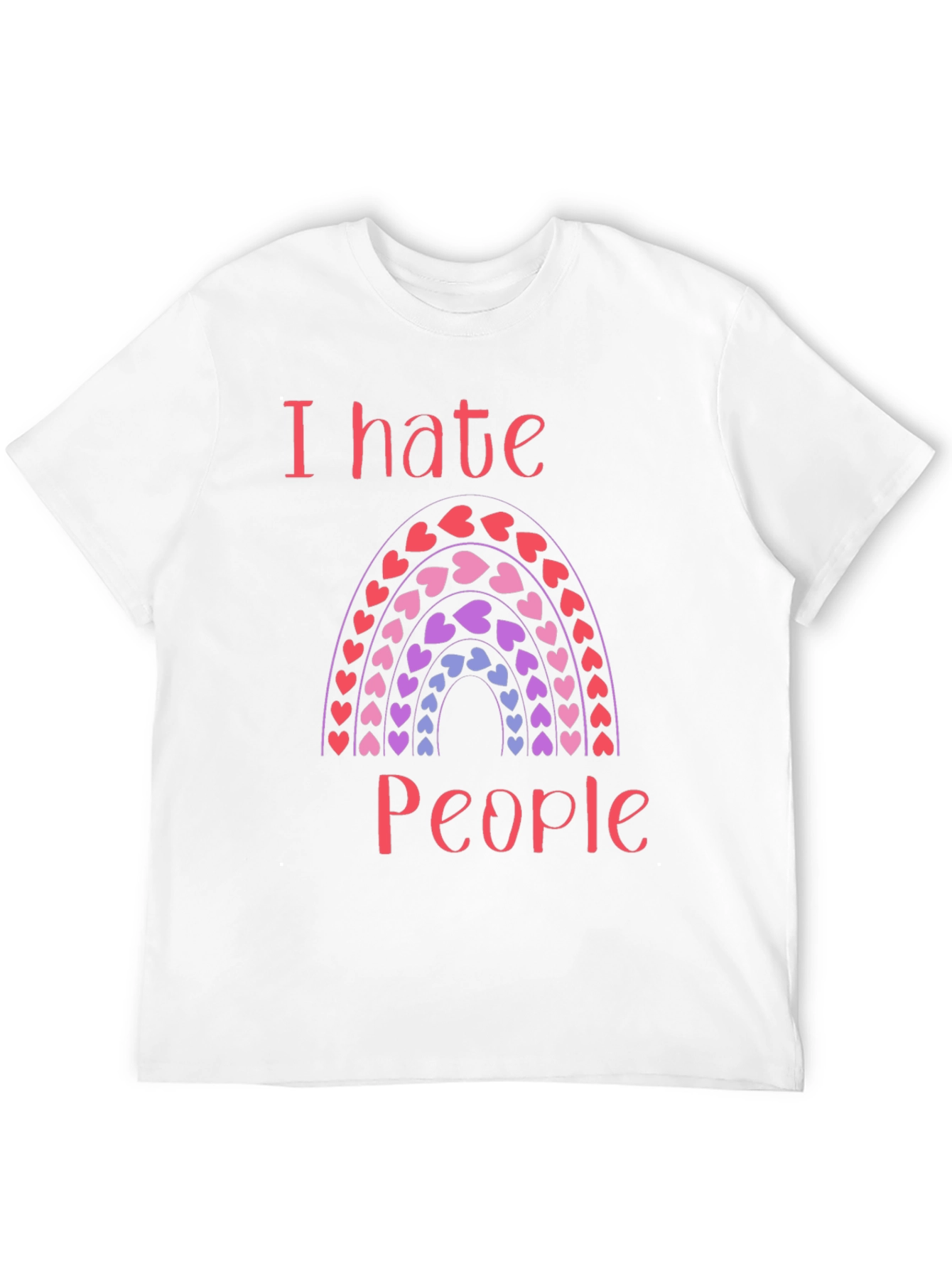 I Hate People Rainbow Heart T-Shirt