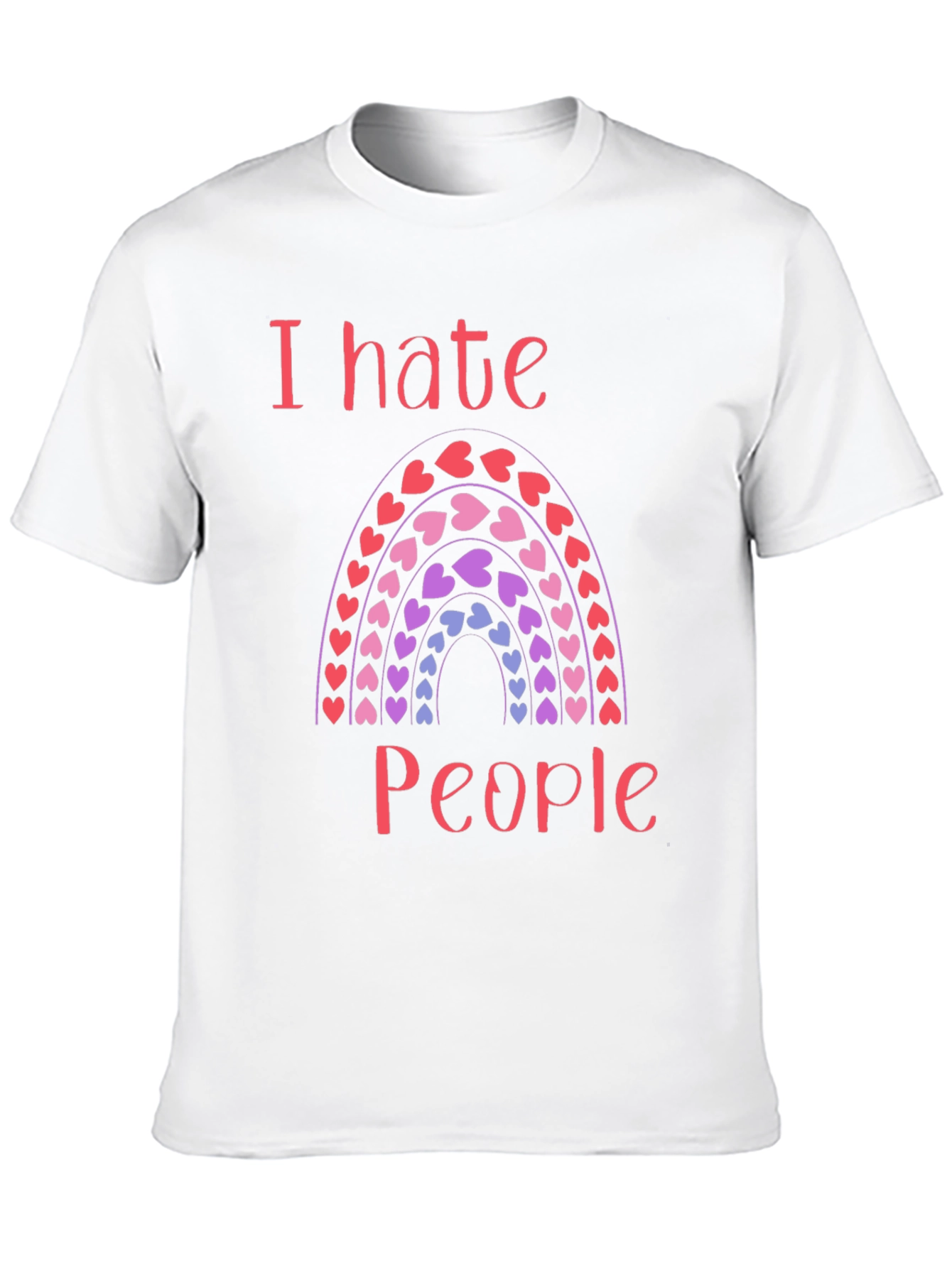 I Hate People Rainbow Heart T-Shirt
