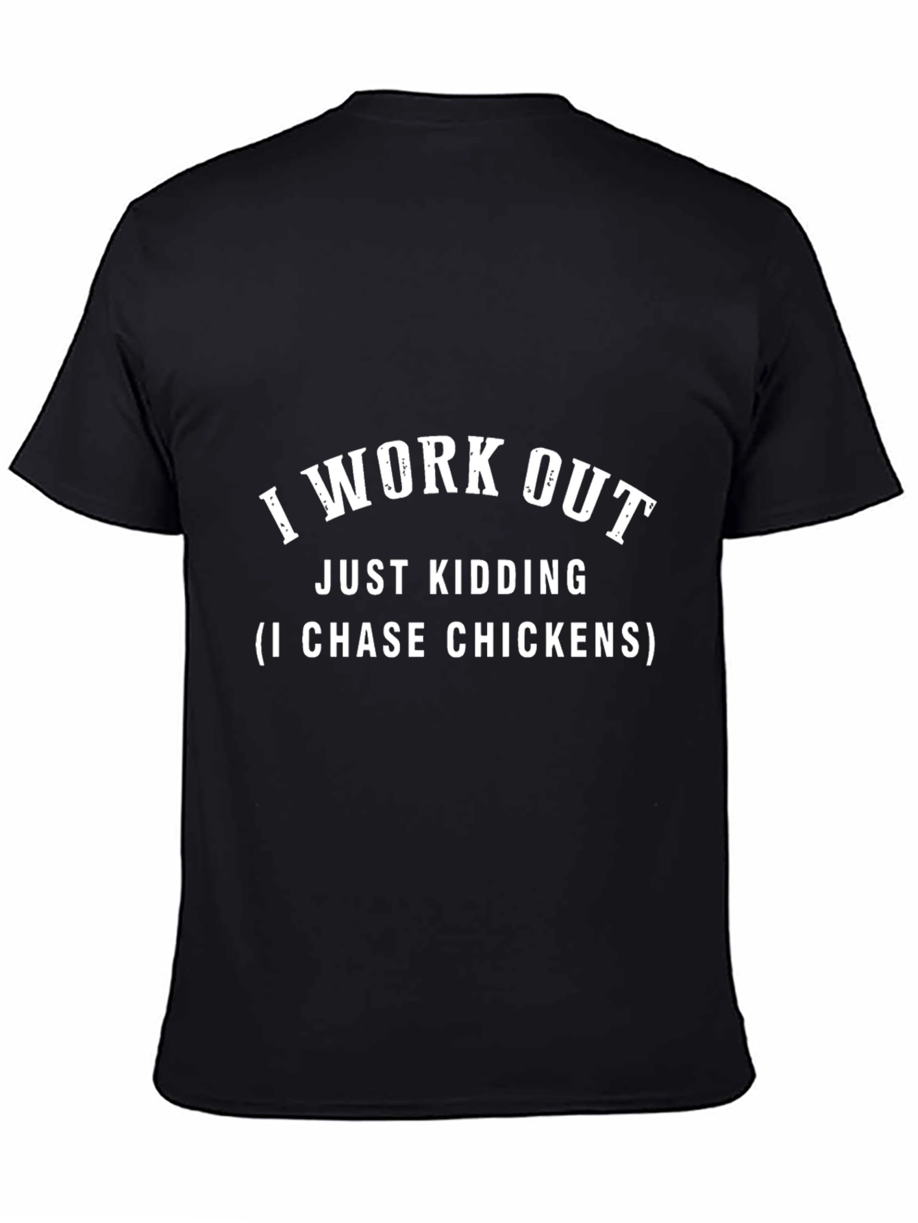 I Work Out Just Kidding Mens Black Graphic T-Shirt