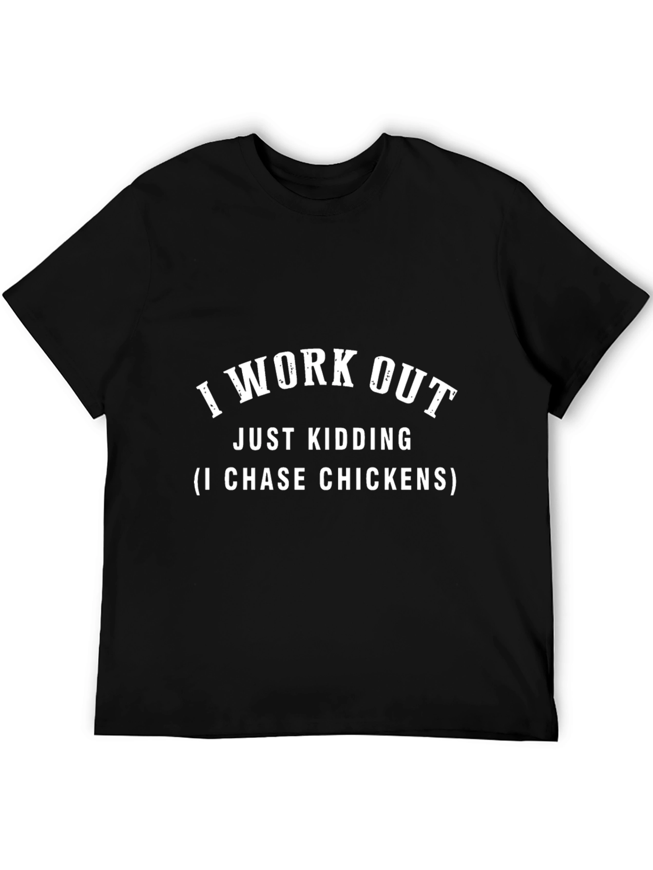 I Work Out Just Kidding Mens Black Graphic T-Shirt