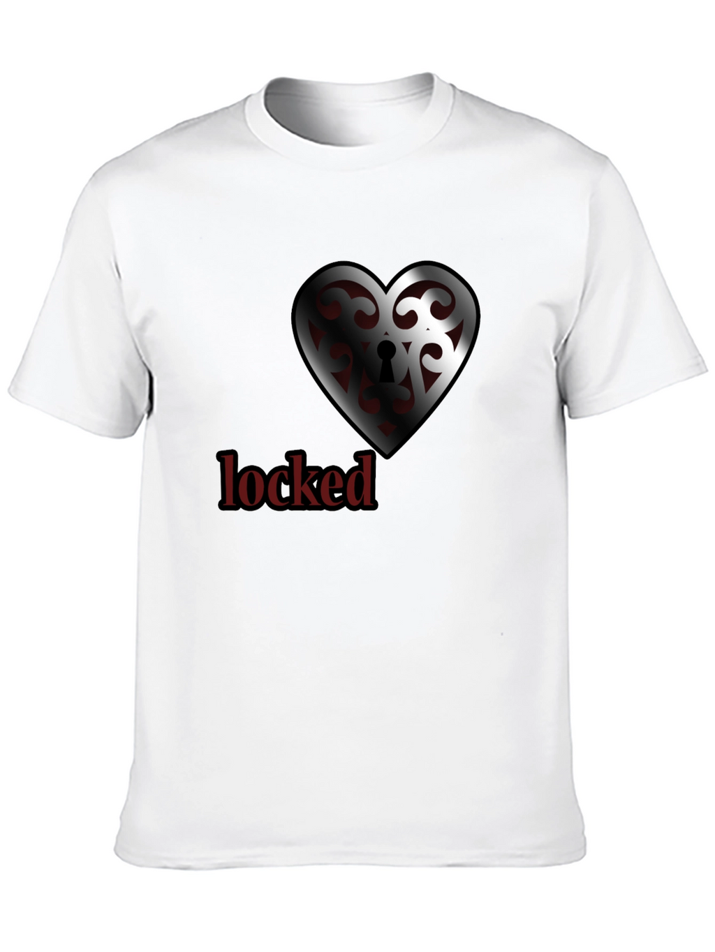 Locked Heart Graphic Tee - Stylish Crew Neck