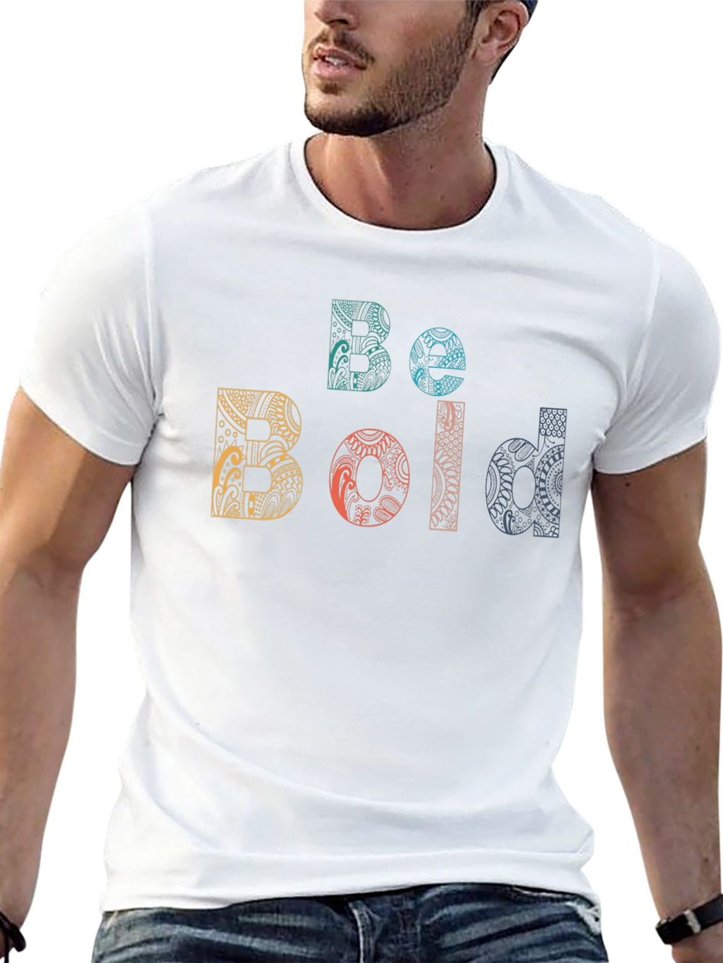 Be Bold Graphic Print Black Crew Neck T-Shirt