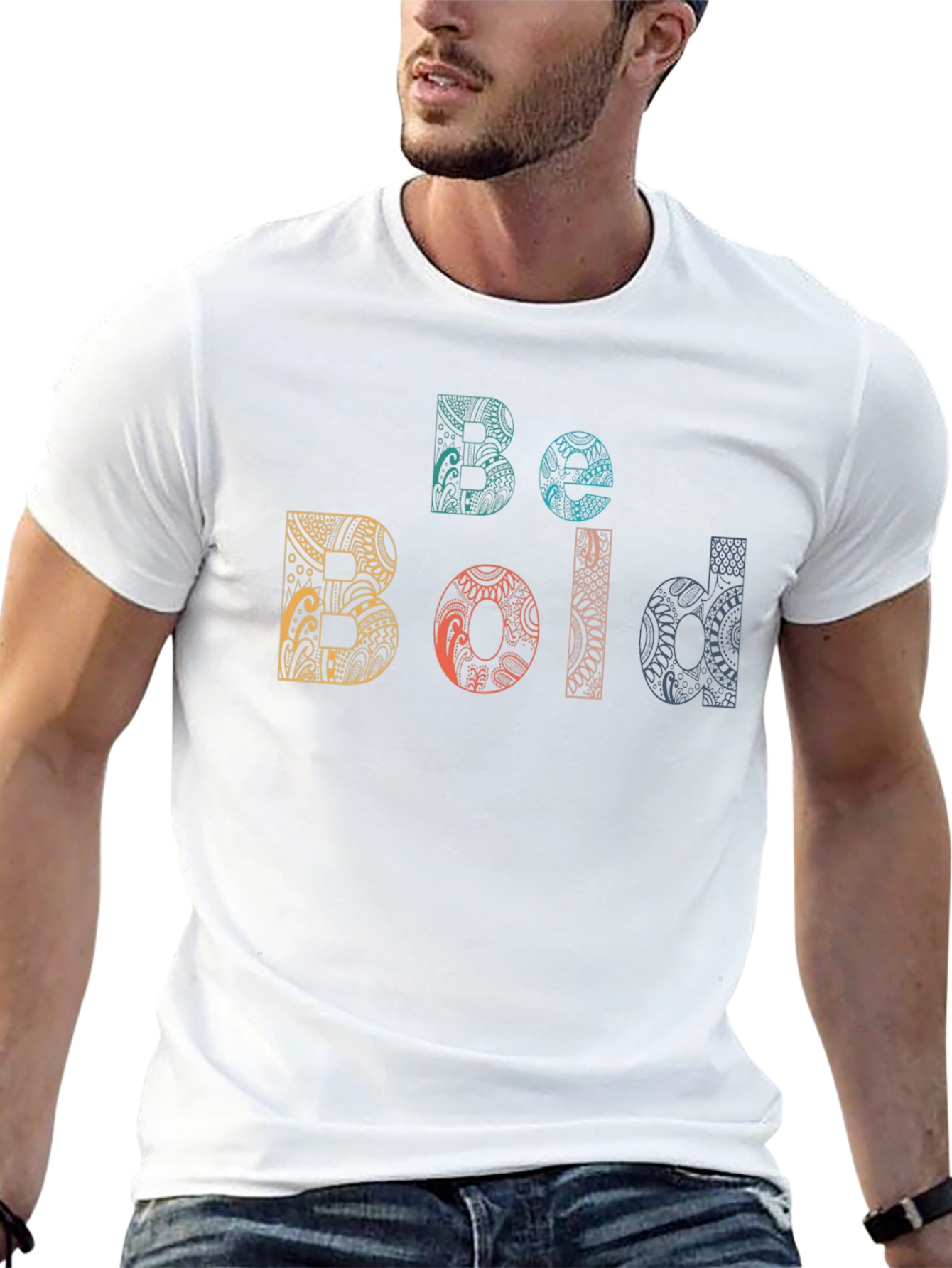 Be Bold Graphic Print Black Crew Neck T-Shirt
