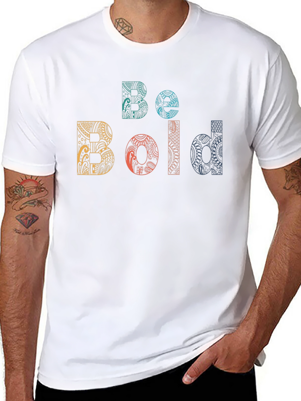 Be Bold Graphic Print Black Crew Neck T-Shirt