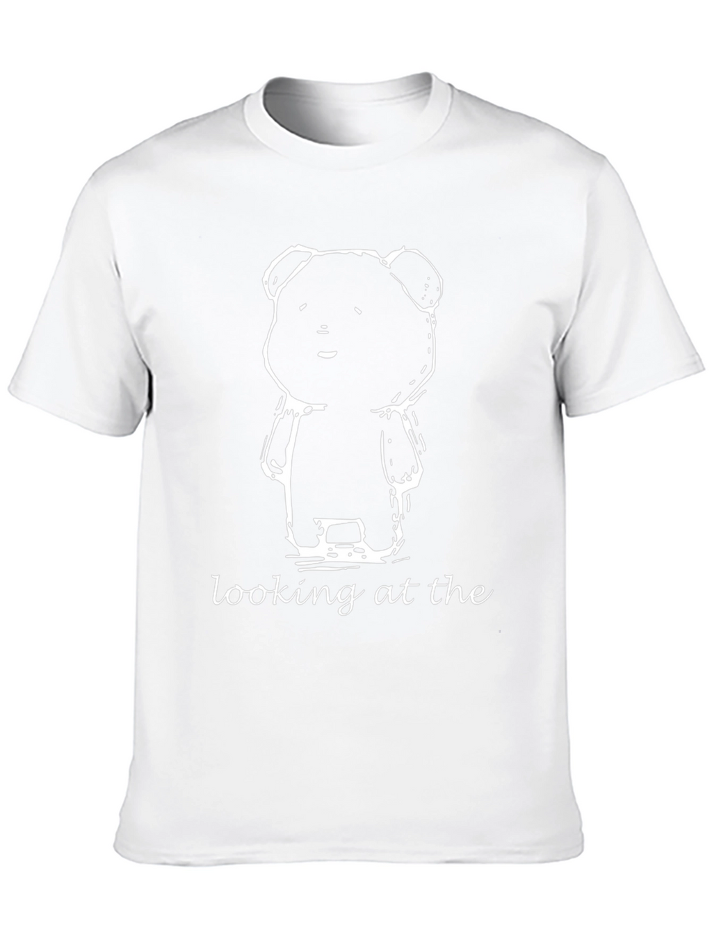 Bear Graphic Black T-Shirt - Looking at the