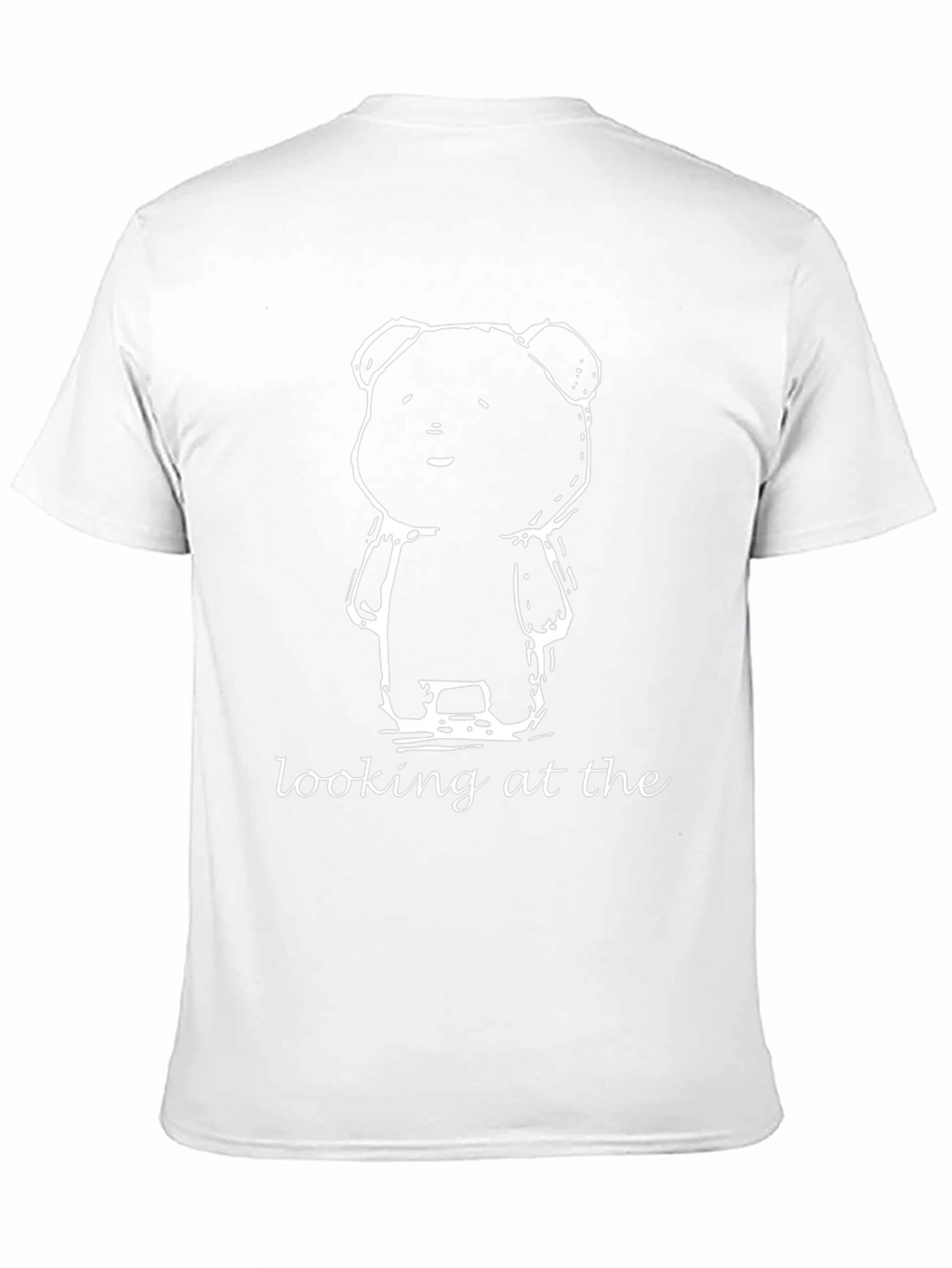 Bear Graphic Black T-Shirt - Looking at the