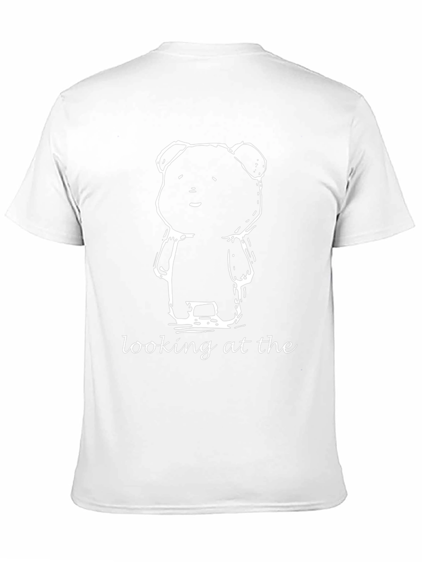Bear Graphic Black T-Shirt - Looking at the