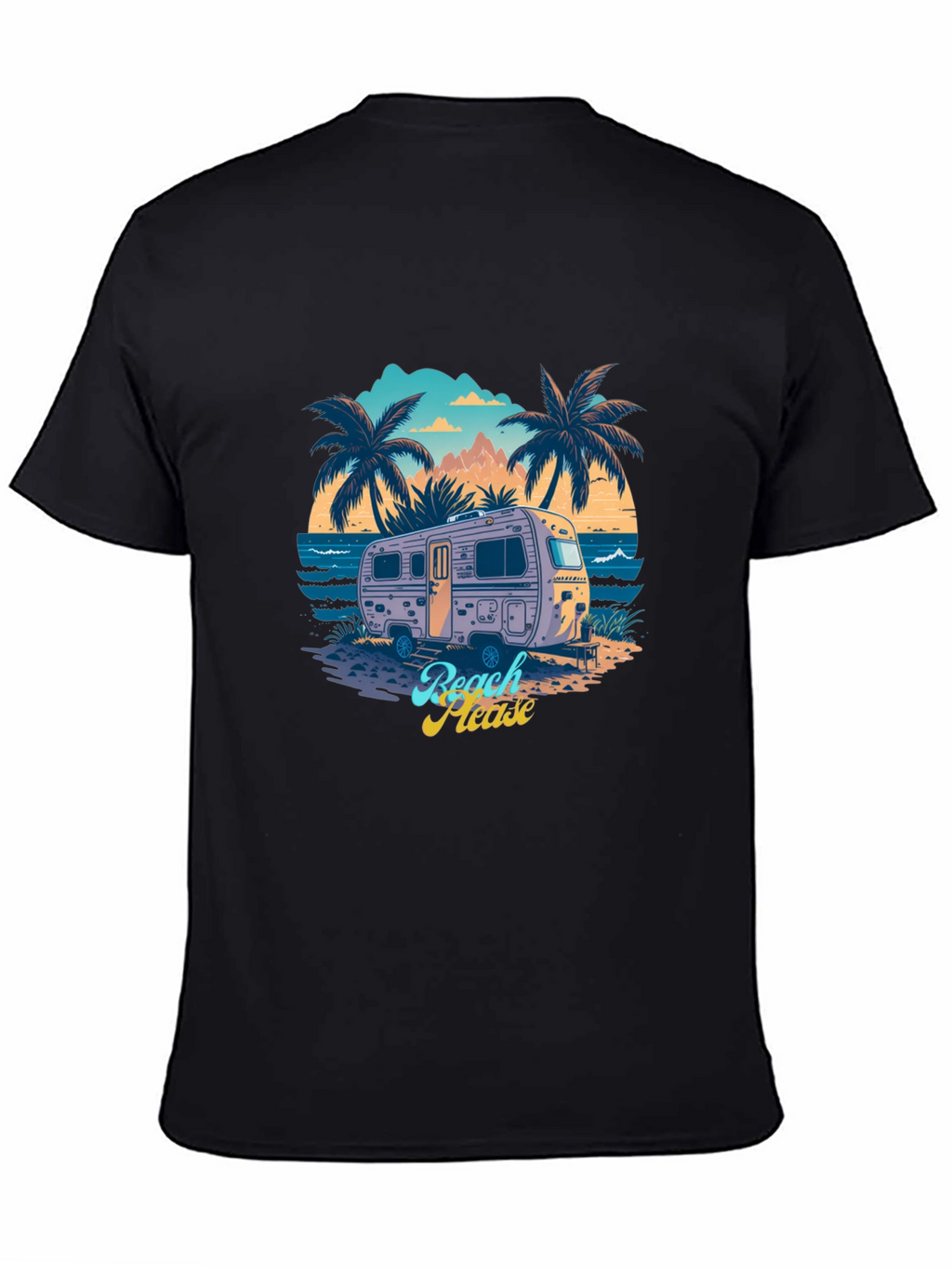 Beach Please Retro Camper Graphic T-Shirt