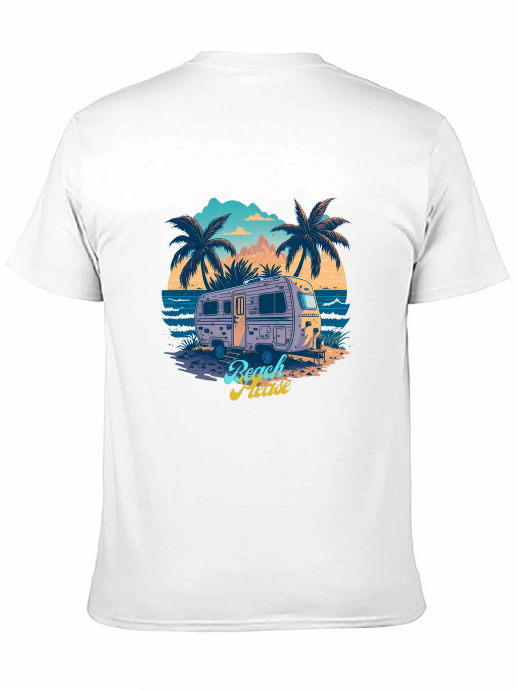 Beach Please Retro Camper Graphic T-Shirt