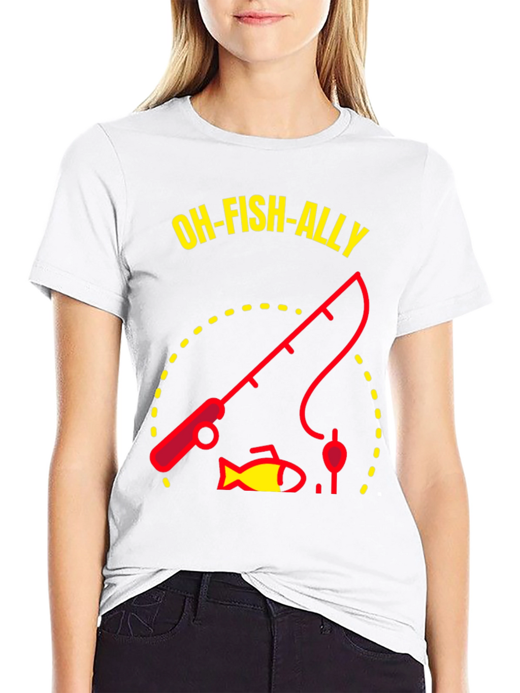 Oh-Fish-Ally Fishing Graphic T-Shirt