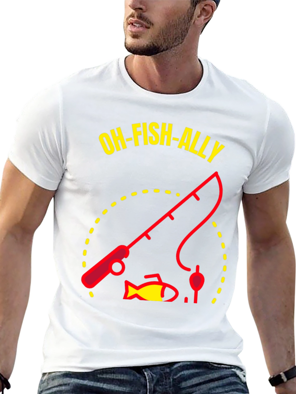 Oh-Fish-Ally Fishing Graphic T-Shirt