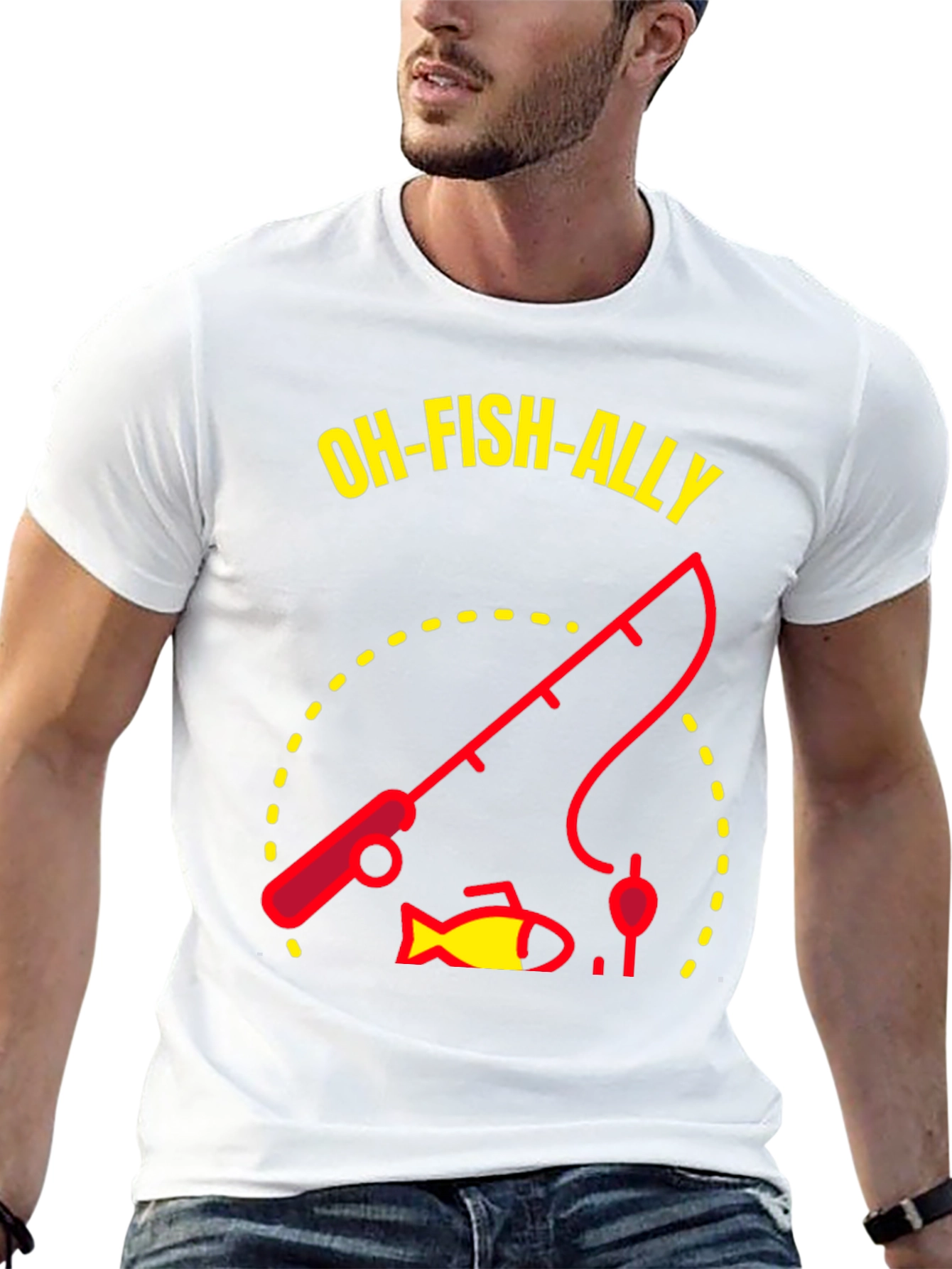 Oh-Fish-Ally Fishing Graphic T-Shirt