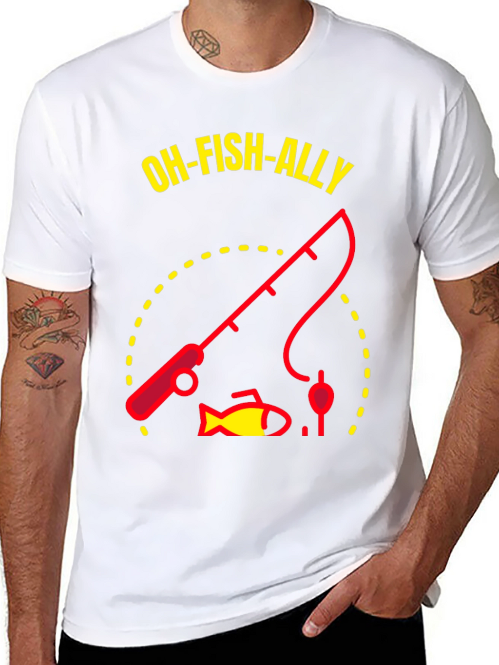 Oh-Fish-Ally Fishing Graphic T-Shirt