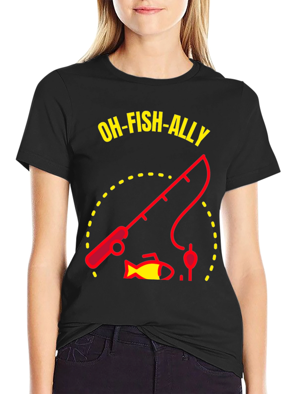 Oh-Fish-Ally Fishing Graphic T-Shirt