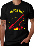Oh-Fish-Ally Fishing Graphic T-Shirt