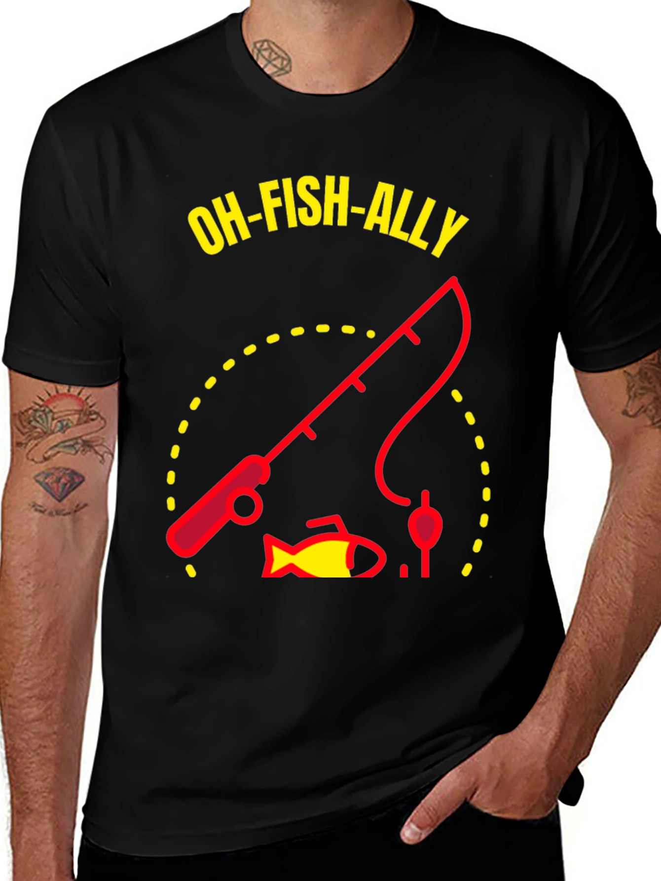 Oh-Fish-Ally Fishing Graphic T-Shirt