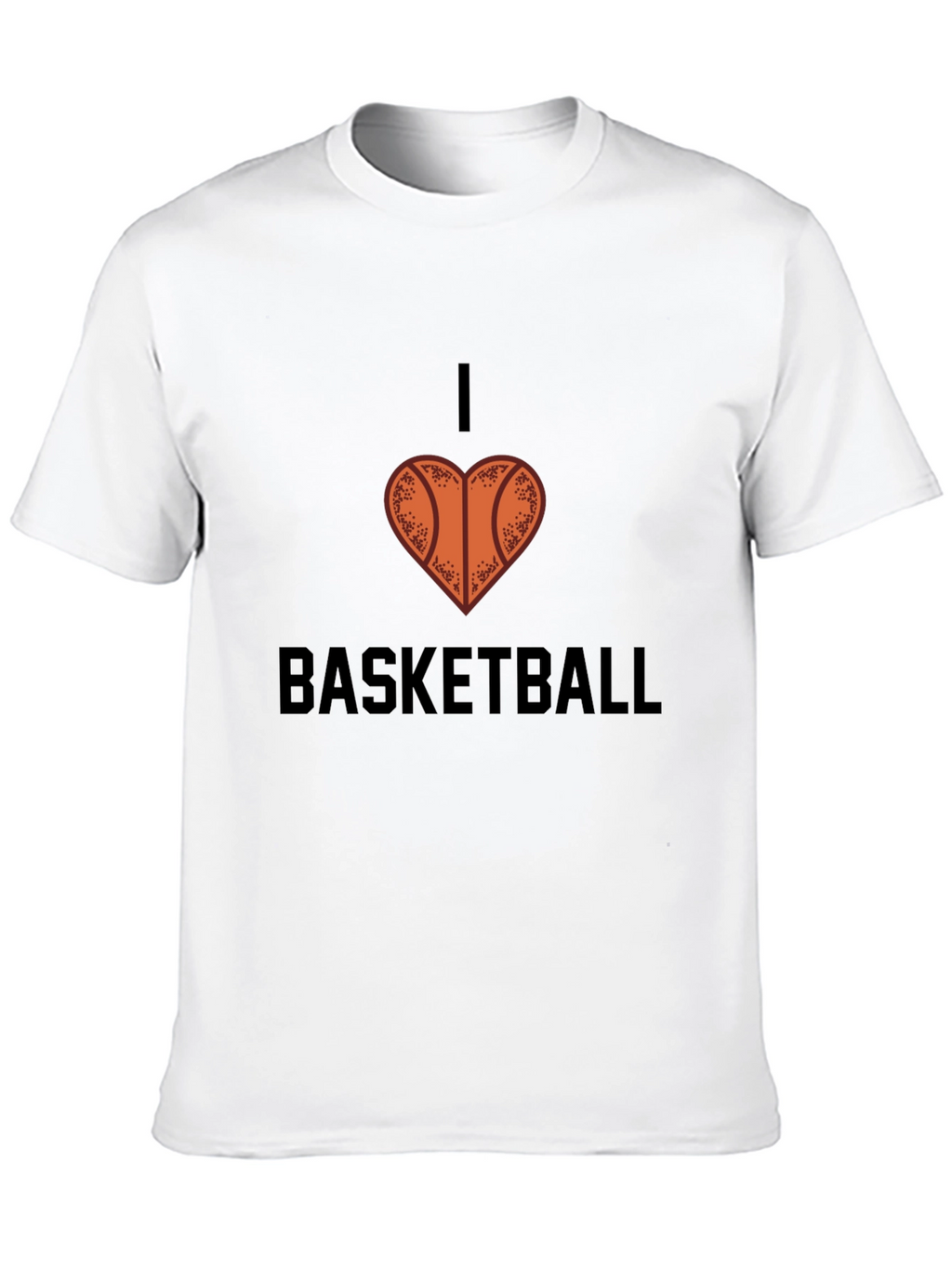 I Love Basketball Graphic Tee - Black Cotton Shirt