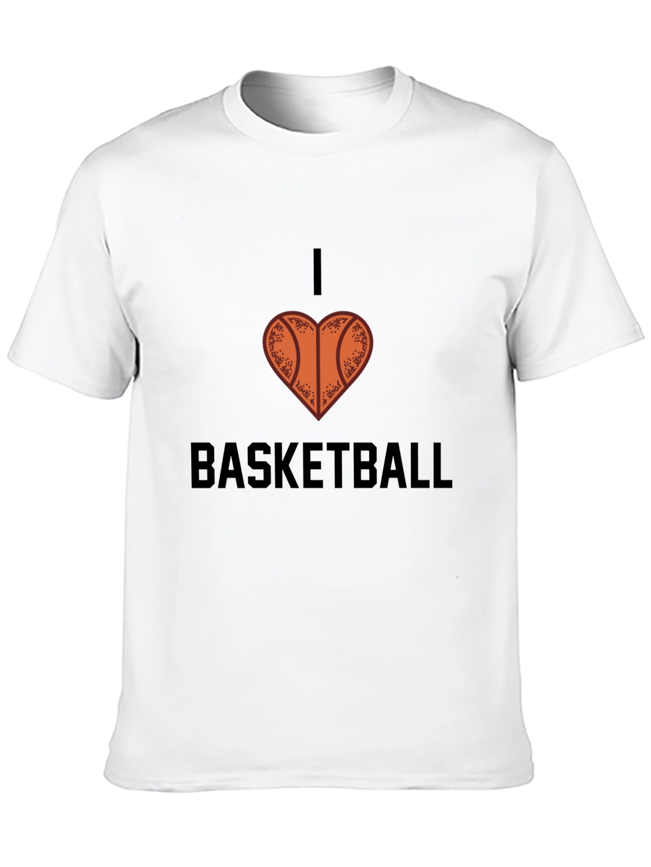 I Love Basketball Graphic Tee - Black Cotton Shirt