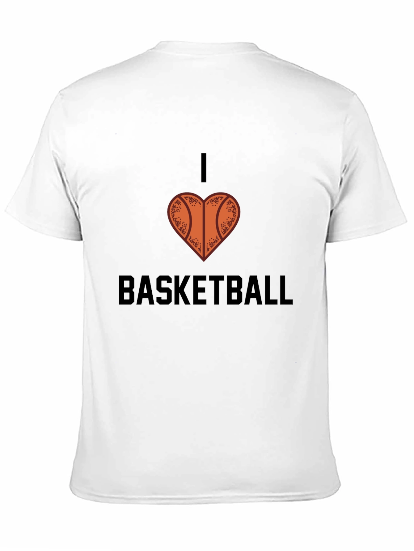 I Love Basketball Graphic Tee - Black Cotton Shirt