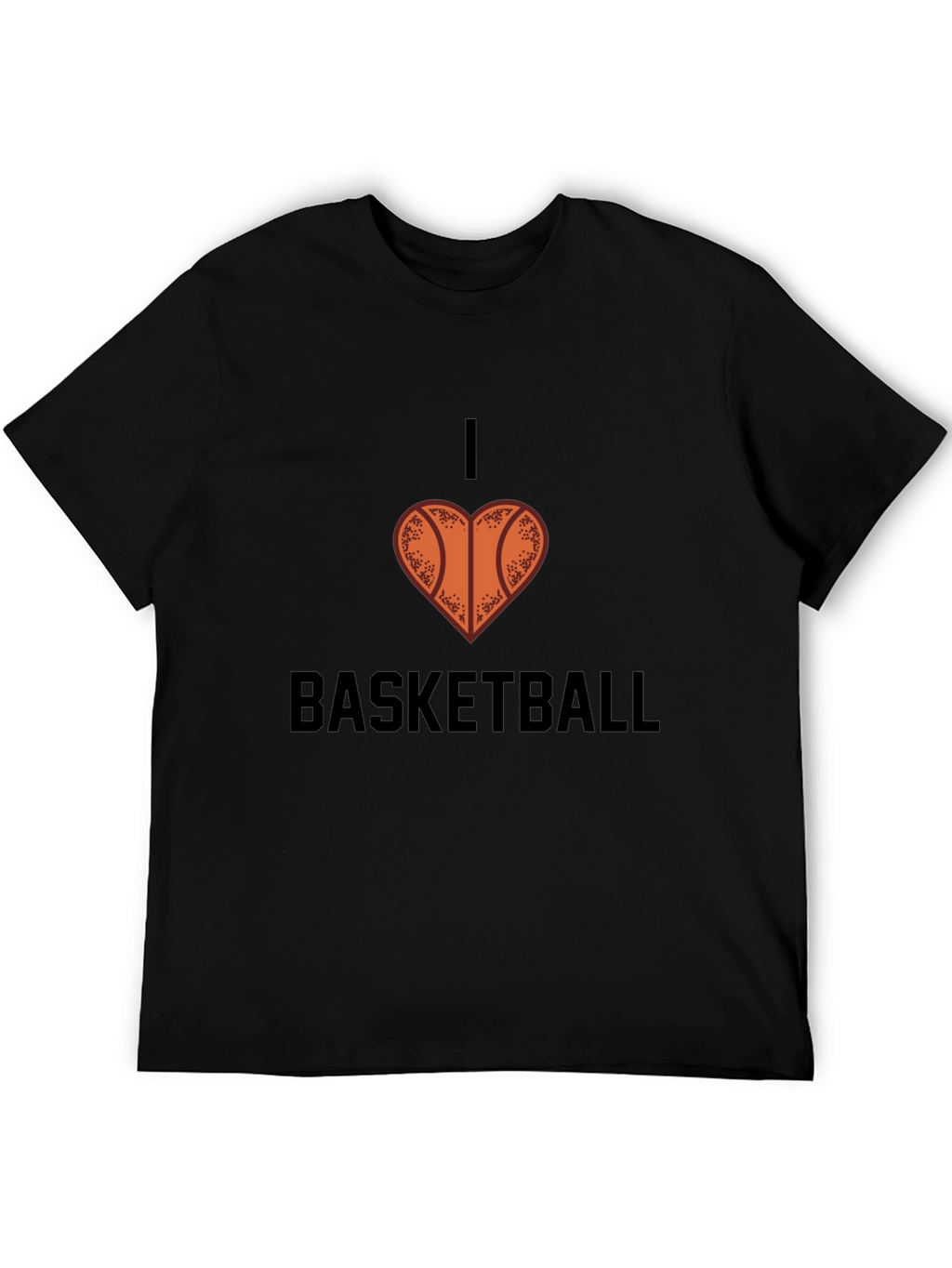 I Love Basketball Graphic Tee - Black Cotton Shirt