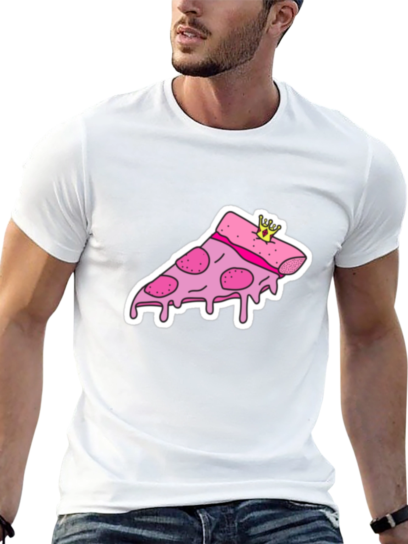 Pizza Slice Tee - Novelty Graphic Print T-Shirt