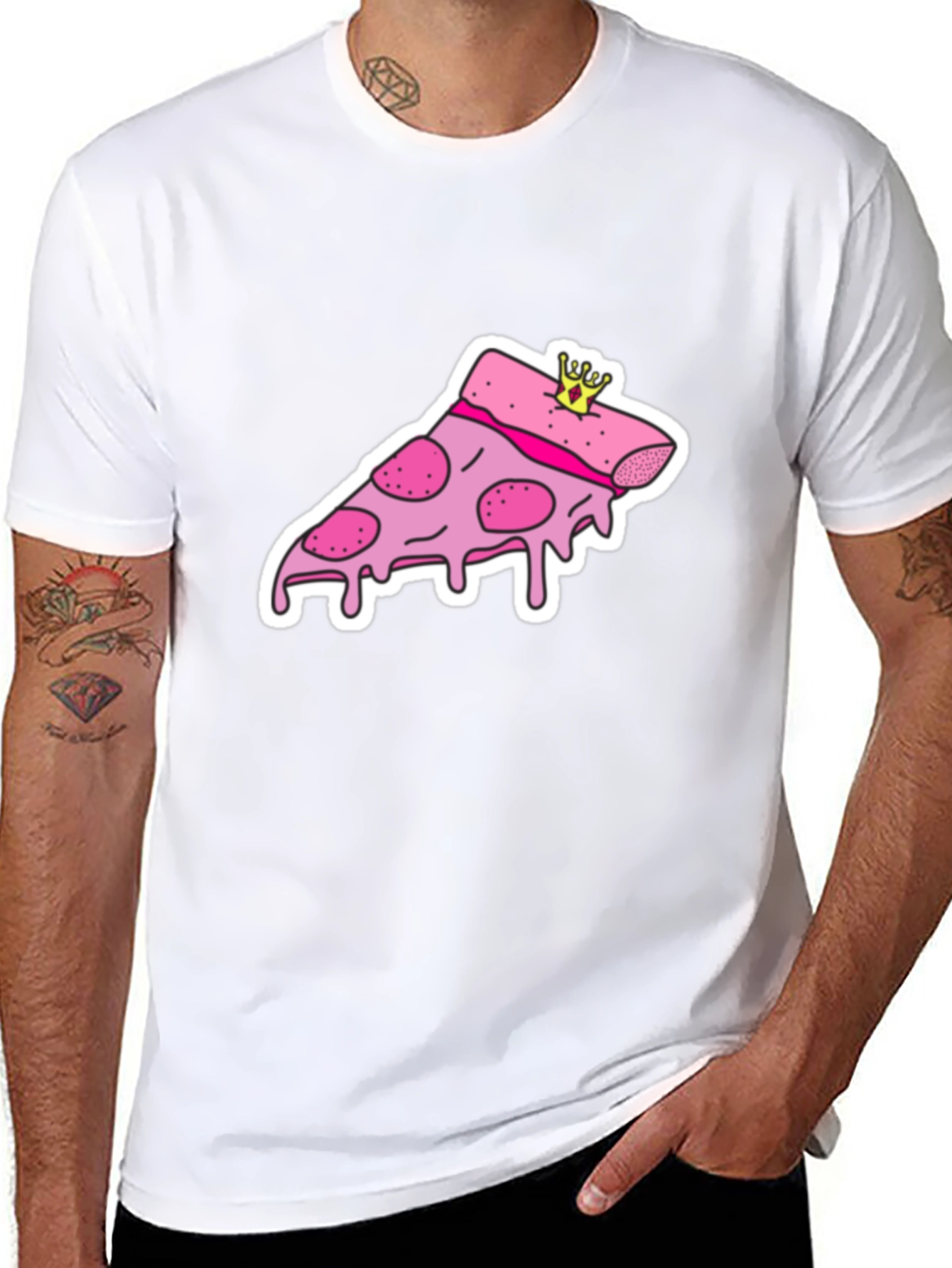 Pizza Slice Tee - Novelty Graphic Print T-Shirt